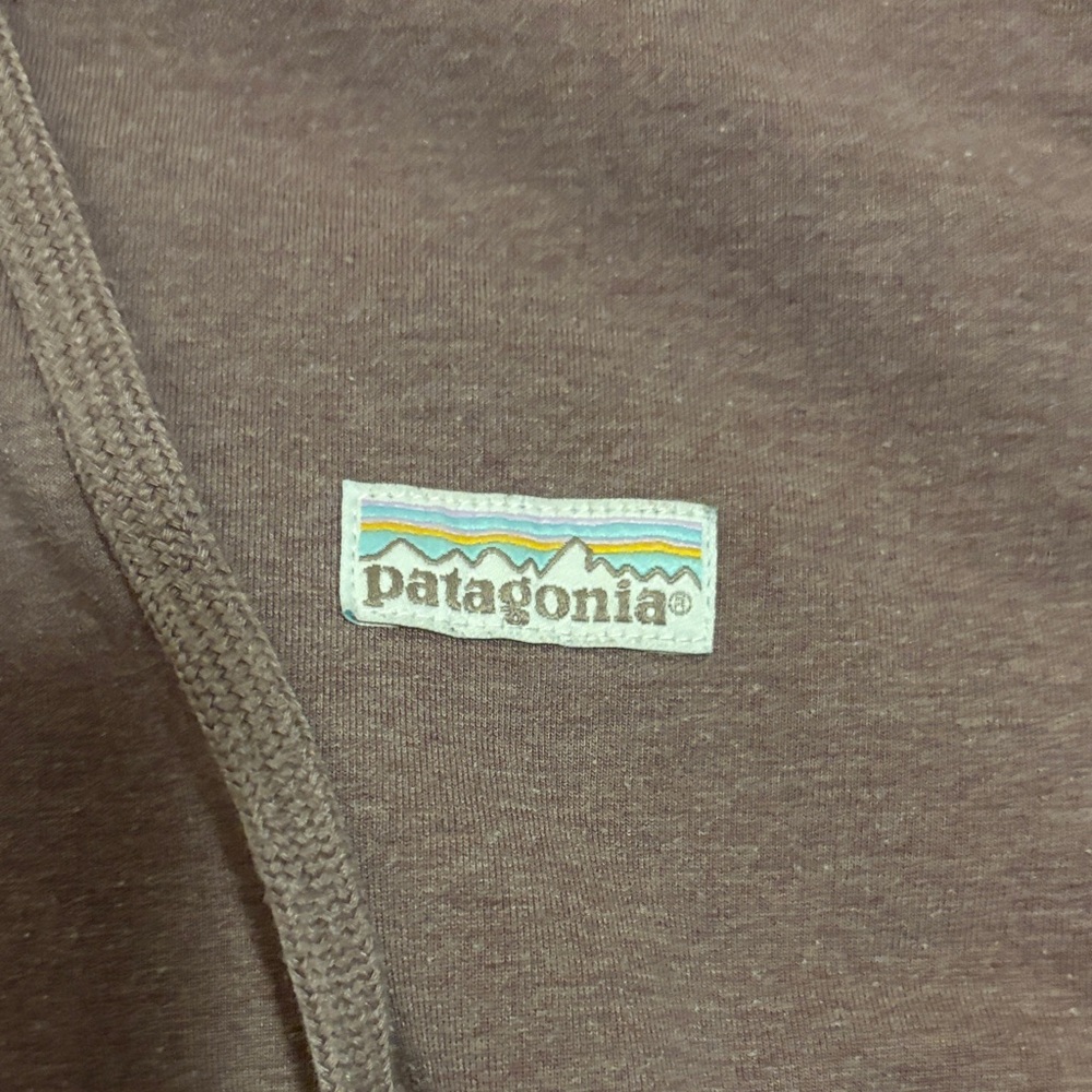 Purple Patagonia Zip-Up Hoodie with Hood and Pockets - Picture 3 of 3
